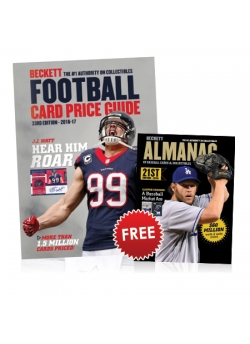 Purchase Football Card Price Guide #33 and get Baseball Almanac #21 FREE