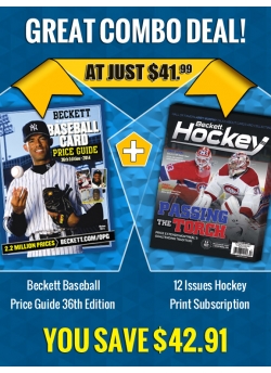 Beckett Baseball Price Guide 36th Edition PLUS 12 Issues Hockey Print Subscription