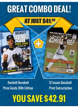 Beckett Baseball Price Guide 36th Edition PLUS 12 Issues Baseball Print Subscription